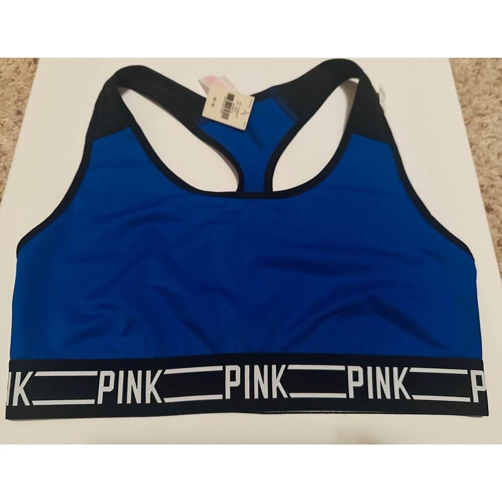 NEW Victoria's Secret VSX Racerback Sport Bra Blue - MEDIUM